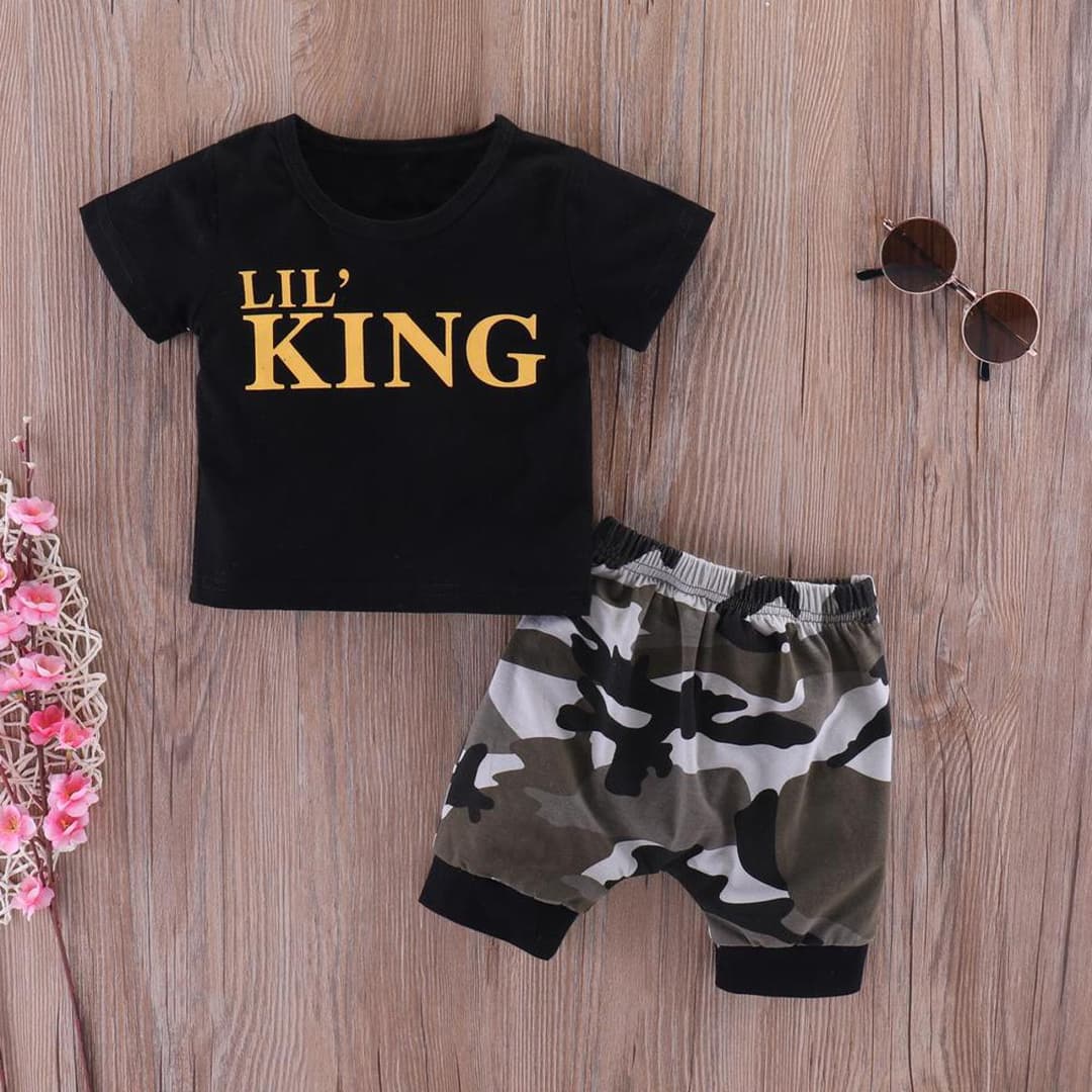 T Shirt And Shorts For Kids, Baby Boys Round Neck Short Sleev T Shirt ,